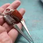 Длинные серьги с агатами