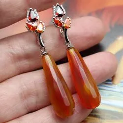 Серьги с сердоликом