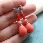Коралловые серьги