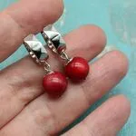 Коралловые серьги