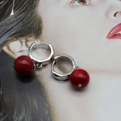 Серьги из серебра и коралла