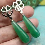 Серьги с зеленым хризопразом