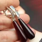 Серьги с каплями - серьги с рубиновыми каплями