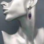 Серьги из серебра и флюорита