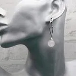 Серебряные серьги с розовым кварцем