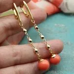 Серьги с природным кораллом