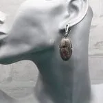Серьги с натуральными камнями - родонит