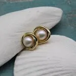 Серьги пусеты из жемчуга