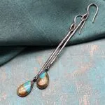 Серьги с черненным серебром и бирюзой