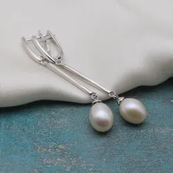 Серьги из крупного речного жемчуга, позолоты