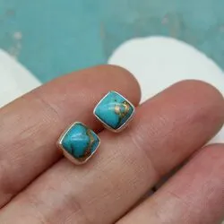 Серьги из серебра и бирюзы