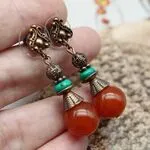 Серьги с сердоликом 