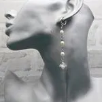 Серьги подснежники из жемчуга и хрусталя