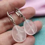 Серьги с розовым кварцем