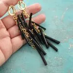 Серьги с черными кораллами