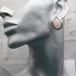 Серьги с натуральным розовым кварцем