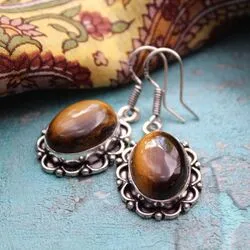 Серьги из тигрового глаза