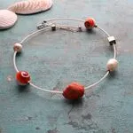 Ожерелье из коралла, жемчуга, майорки