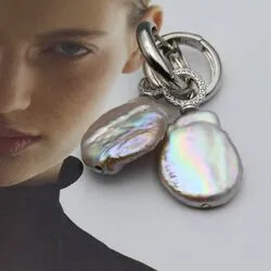 Серьги из серебряного жемчуга барокко