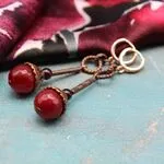 Серьги из агата и граната