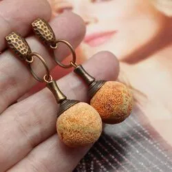 Серьги с губчатым кораллом