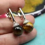 Серьги с тигровым глазом