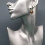 Серебряные серьги с тигровым глазом