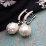 Серьги с натуральным жемчугом