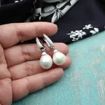 Серебряные серьги с жемчугом барокко