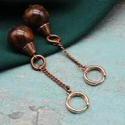 Серьги из серого агата (халцедона)