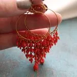 Серьги грозди из коралла