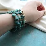 Браслет с самородками натуральной бирюзы