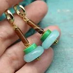 Серьги с зеленой бирюзой