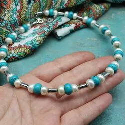 Колье из мелких самородков аризонской бирюзы