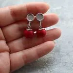 Коралловые серьги