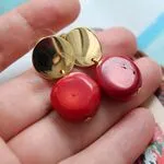 Коралловые серьги гвоздики