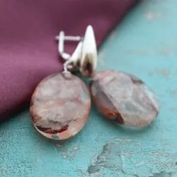 Серьги из фантомного кварца