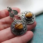 Серьги из тигрового глаза