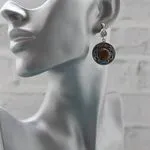 Серьги с тигровым глазом и черненным серебром