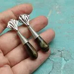 Серьги с натуральными камнями - тигровый глаз