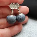 Стильные серьги из коралла - синий коралл