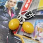 Серьги из желтого янтаря