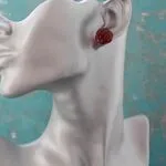 Серьги розочки из янтаря