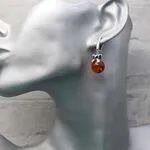 Сеебряные серьги с янтарем