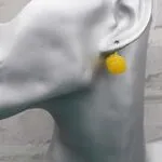 серьги с желтым камнем
