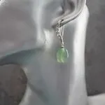 Серебряные серьги с зелеными камнями - халцедон