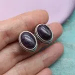 Серьги с натуральными аметистами