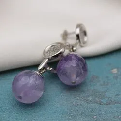 Серьги из крупного аметиста