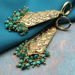 Серьги из натуральной бирюзы