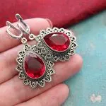 Гранатовые серьги